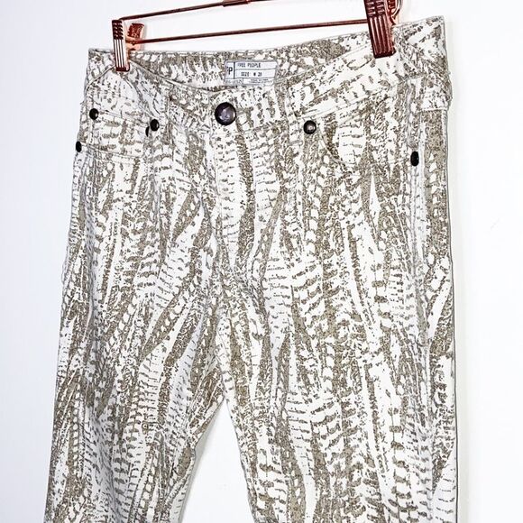 FP Free People Snakeskin Print Novalty zip Ankle Designer Denim Jean Animal 28 - Picture 4 of 8